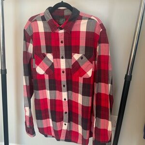 J.Crew Men's 100% Cotton Flannel L/S Work Shirt  Plaid •XLT